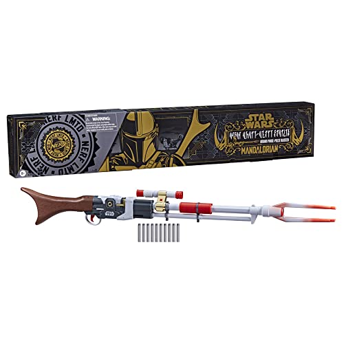 NERF Star Wars Amban Phase-Pulse Blaster, The Mandalorian, Scope with Illuminated Lens, 10 Darts, Blaster Sounds, 50.25 Inches Long