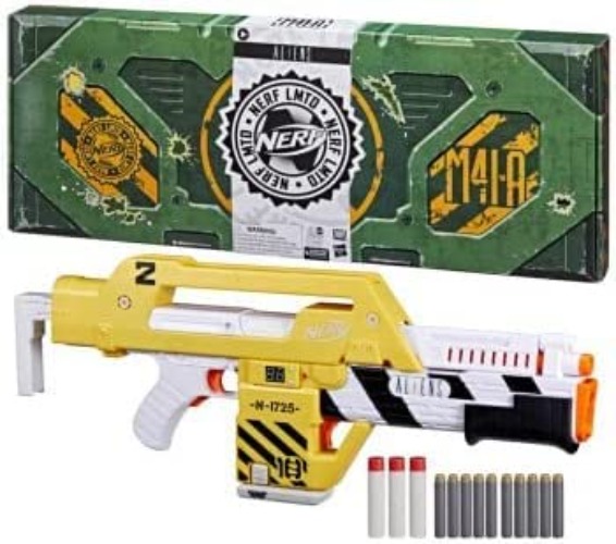 Nerf Aliens LMTD M41-A Pulse Blaster Exclusive Toy [Blaster, 10 Elite Darts & 3 Mega Darts]