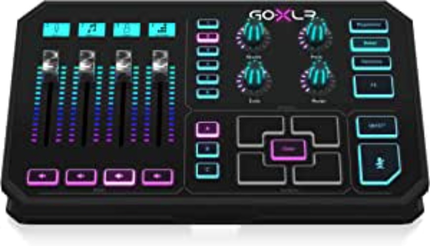 TC Helicon GoXLR Revolutionary Online Broadcaster Platform with 4-Channel Mixer, Motorized Faders, Sound Board and Vocal Effects, Officially Supported on Windows