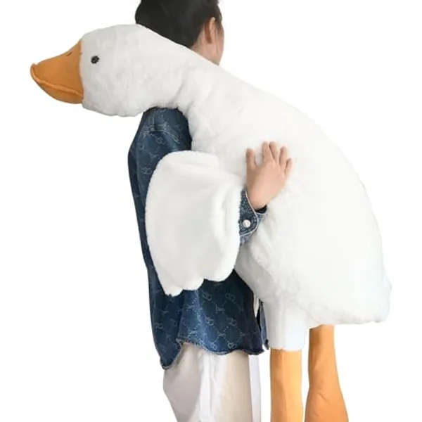 Haengbuk-Goose Stuffed Animal, 74.8in/190cm Giant Sleeping Hugging Pillow, Soft White Swan Plush Toy, Gift for Kids, Friends or Family