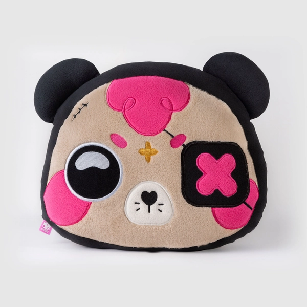 Adorable Bear Pillow - Kawaii Bear Plushie - Gamer Bear Cushion - Cute Birthday Gift