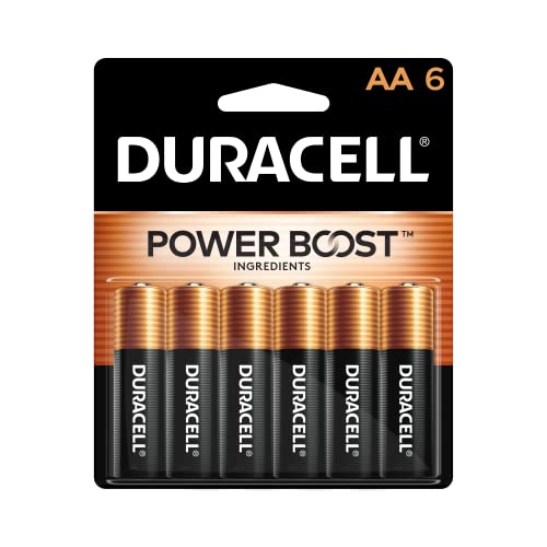 Duracell Coppertop AA Batteries with Power Boost Ingredients, 6 Count Pack Double A Battery with Long-lasting Power, Alkaline AA Battery for Household and Office Devices - 6 Count (Pack of 1)