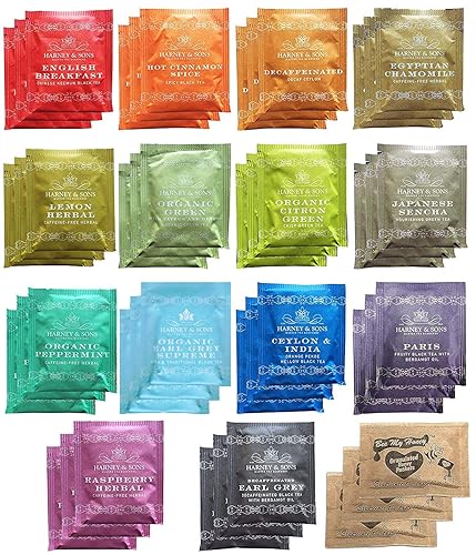 Harney & Sons Assorted Tea Bag Sampler 42 Count With Honey Crystal Packs Great for Birthday, Hostess and Co-worker Gifts - 42 Count (Pack of 1)