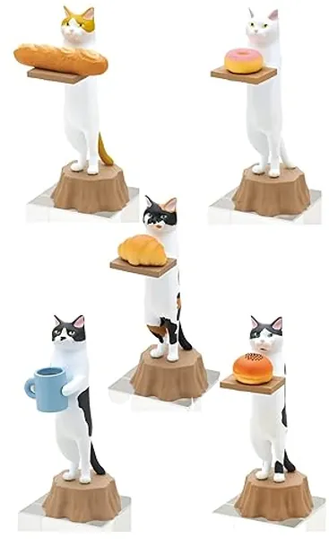 Kitan Club Cat Bakery Plastic Toy- Blind Box Includes 1 of 5 Collectable Figurines - Fun, Versatile Decoration - Authentic Japanese Design - Made from Durable Plastic