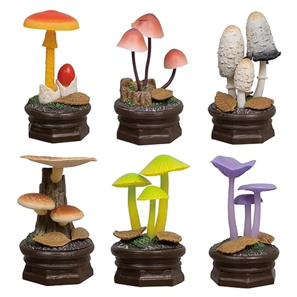 Qualia Mushroom Garden Blind Box Version 2- - Beautiful, Lightweight Charms - Blind Box Includes 1 of 6 Collectable Figurines - Authentic Japanese Design - Made from Durable Plastic, (QL-004)