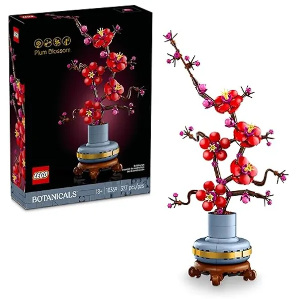 LEGO Icons Plum Blossom Building Sets for Adults - Artificial Flower for Dinner Table Centerpiece, Living Room Home Decor, Ages 18+ - Gift Ideas for Lunar New Year - DIY Craft Kits - 10369