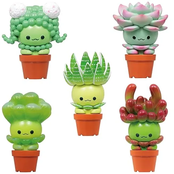 Qualia Succulent Friends Blind Box Plastic Toy- Blind Box Includes 1 of 5 Collectable Figurines - Fun, Versatile Decoration - Authentic Japanese Design - Made from Durable Plastic