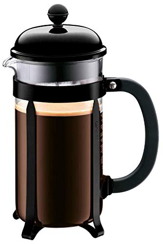 Bodum 34oz Chambord French Press Coffee Maker, High-Heat Borosilicate Glass, Stainless Steel, Black – Made in Portugal - Black - 34 oz