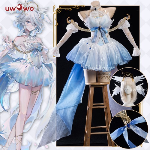 【Pre-sale】Uwowo Genshin Impact Fanart Furina 'Sacred Angel' Cosplay Costume | M