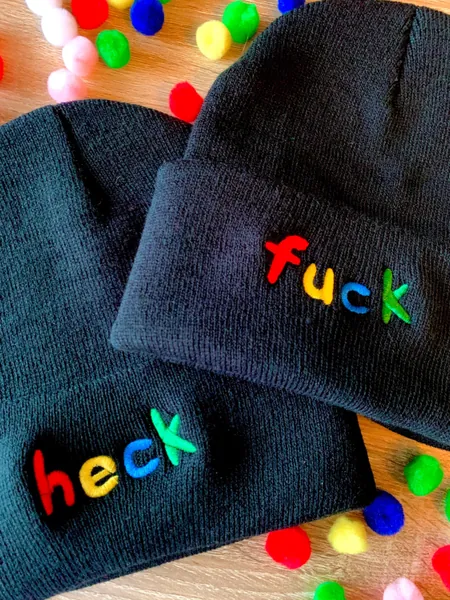 Profanity Fuck and Heck Soft Embroidered Beanie [Pre-Order]