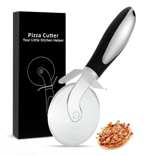 Rotella Taglia Pizza, Acciaio Inox Pizza Cutter, Rotella Tagliapizza è MoltoFacile da Pulire, Sicuro da Pulire in Lavastoviglie, Ergonomico, Antiscivolo Silicone il Manico