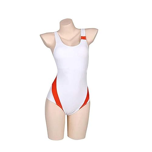 YLEAFUN Zero Two Cosplay Costume White Swimsuit 02 Zero Two Women's Cosplay Bodysuit Swimwear Outfit for Halloween Party - White - Small