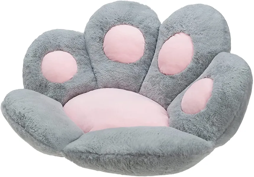 DITUCU Cat Paw Cushion Lazy Sofa Office Chair Cushion Bear Paw Warm Floor Cute Seat Pad for Dining Room Bedroom Comfort Chair for Health Building Grey 31.4 x 27.5 inch - 2-Grey Large (Pack of 1 )