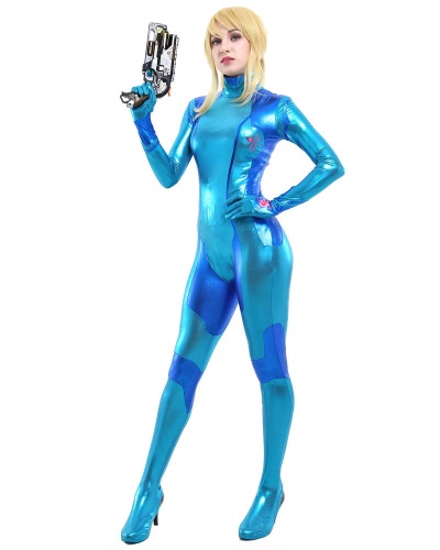 miccostumes Women's Deluxe Zero Suit Cosplay Costume Bodysuit - X-Large