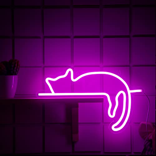 Cat Neon Signs Lights Decor Dog Neon Light Animal USB Operated Decorative LED Neon Light Sign for Room Wall Table for Bar, Christmas, Home Party, Wedding Birthday Kids or Girls Room (Lovely Cat) - Lovely Cat