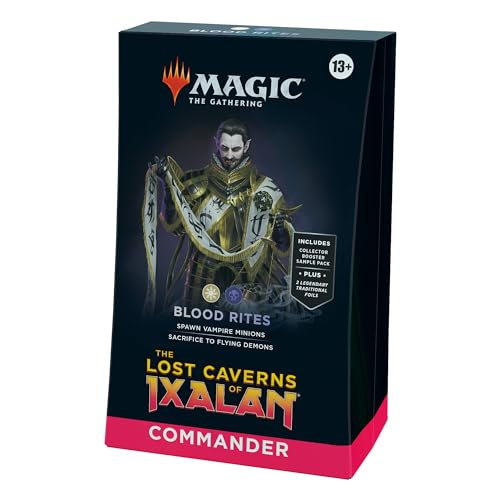 Magic: The Gathering The Lost Caverns of Ixalan Commander Deck - Blood Rites (100-Card Deck, 2-Card Collector Booster Sample Pack + Accessories)