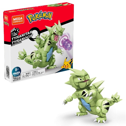 MEGA Pokémon Tyranitar building set with 396 compatible bricks and pieces, toy gift set