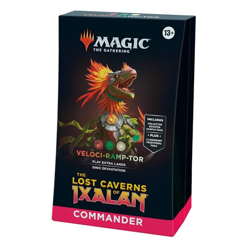 Magic: The Gathering The Lost Caverns of Ixalan Commander Deck - Veloci-ramp-tor (100-Card Deck, 2-Card Collector Booster Sample Pack + Accessories)