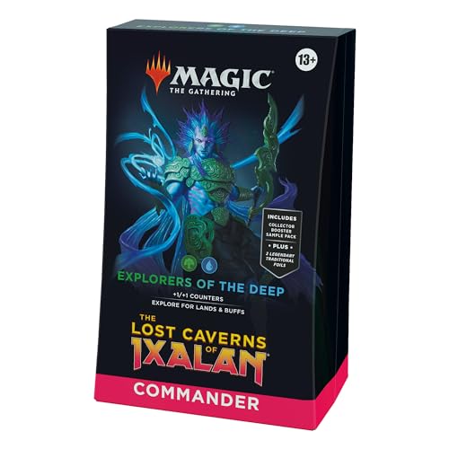 Magic: The Gathering The Lost Caverns of Ixalan Commander Deck - Explorers of The Deep (100-Card Deck, 2-Card Collector Booster Sample Pack + Accessories)
