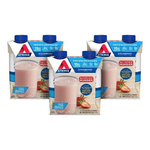 Atkins Strawberry Protein-Rich Shake, Gluten Free, Keto-Friendly, 12 Count - $54.98 ($1.41 / 100 ml)