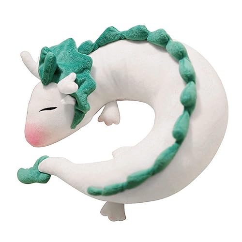 ForBEST Dragon U-Shape Pillow Plush Doll Toy Neck Pillow Anime Cute Soft Little White Dragon Best Gift for Kids (Light Green) - Light Green
