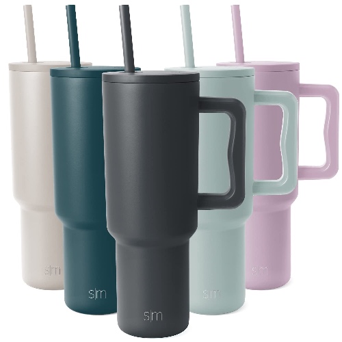 Simple Modern 40 oz Tumbler with Handle and Straw Lid | Insulated Reusable Stainless Steel Water Bottle Travel Mug Iced Coffee Cup | Gifts for Women Men Him Her | Trek Collection | 40oz | Graphite - -Graphite 40oz