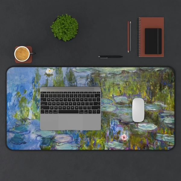 Claude Monet Green Desk Mat