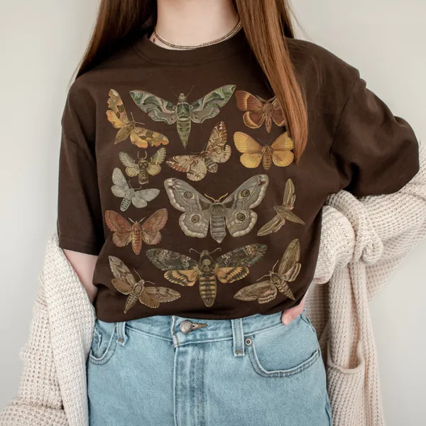 Moth Shirt Cottagecore Shirt Bug Shirt Aesthetic Tshirt Insect Shirt Moth Tees Cottage Core Shirt Goblincore Clothing Dark Academia Shirt