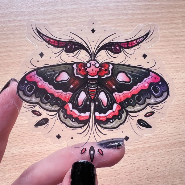 Hyalophora cecropia Moth Transparent Sticker