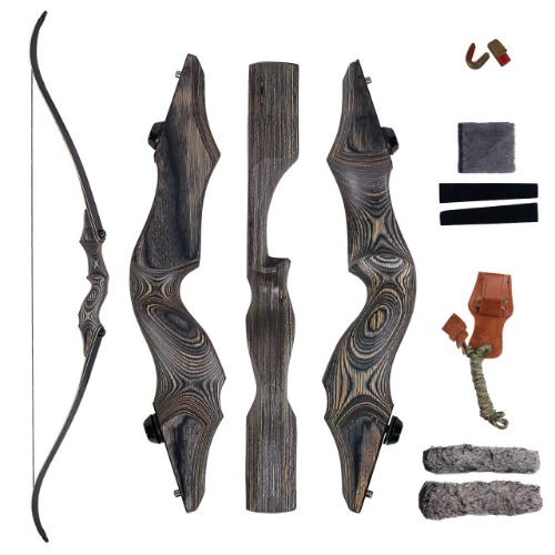 SinoArt 58" Takedown Recurve Bow Bamboo Limbs Archery Right and Left Handed Riser Bow for Hunting Target Shooting 25-65Lbs - 30lbs Right Hand