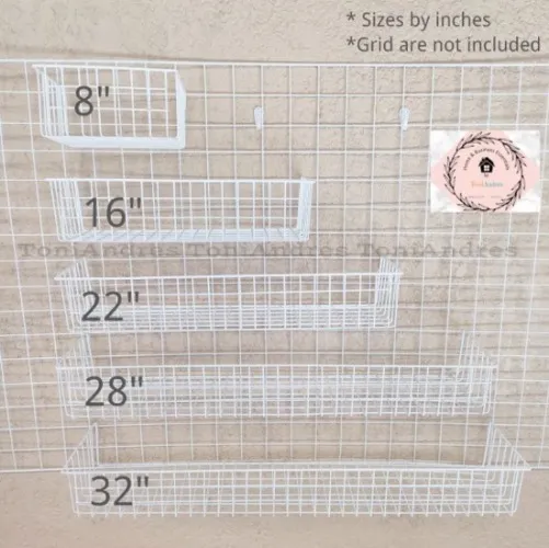 22" HANGING BASKET ORGANIZER |WIRE MESH HANGING BASKET|WIRE GRID HANGING BASKET|OPEN WIRE MESH BASKET|OPEN END WIRE BASKET|OPEN WIRE BASKET|MESH WIRE BASKET|OPEN EN WIRE MESH BASKET ORGANIZER| MERCHANDISE ORGANIZER
