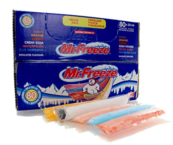 Mr. Freeze - Freeze Pops, Assorted Flavours (6), 80 x 20ml - 20 ml (pack of 80)