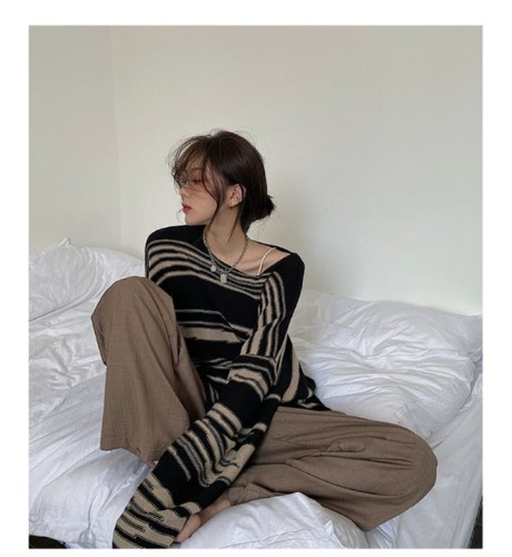 Oversized Striped Knitted Sweater