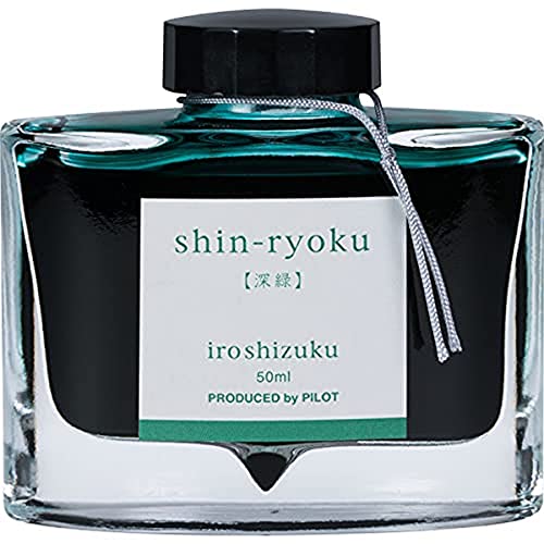PILOT Iroshizuku Bottled Fountain Pen Ink, Shin-Ryoku, Forest Green (Dark Green) 50ml Bottle (69214), Deep Green - Deep Green
