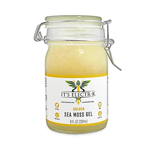 It's Electrik Golden Sea Moss Gel | (8 OZ) 100% All Natural, Vegan, Non-GMO, Wildcrafted - 8 Ounce (Pack of 1)