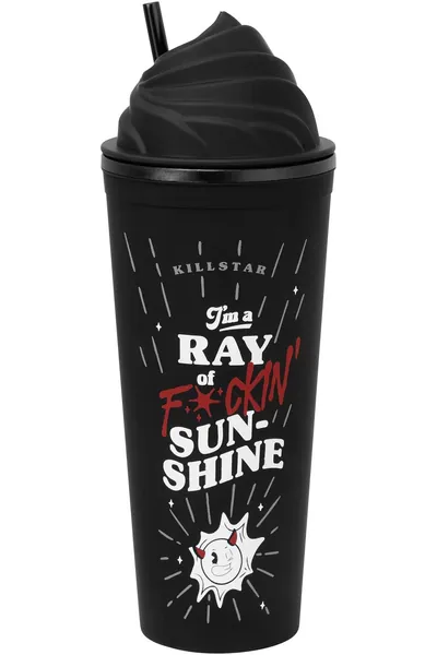 Killstar Ray of Sunshine Cold Brew Coffee Water Goth Travel Mug Cup