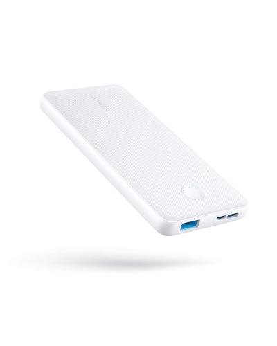 Anker Portable Charger, 313 Power Bank (PowerCore Slim 10K) 10000mAh Battery Pack with High-Speed PowerIQ Charging Technology and USB-C (Input Only) for iPhone, Samsung Galaxy, and More (White) - White