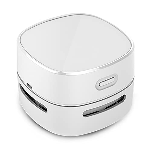 ODISTAR Desktop Vacuum Cleaner, Mini Table dust Sweeper Energy Saving,High Endurance up to 400 mins,360º Rotatable Design for Keyboard/Home/School/Office (White Charging) - White Charging