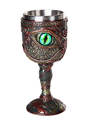 The Eye of the Dragon Mystical Fantasy Chalice 7oz Wine Goblet with Removable Stainless Steel Insert