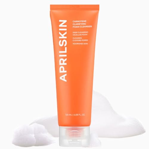Aprilskin Carrotene Clarifying Foam Cleanser | Vegan, Cruelty Free | Oily, Sensitive, Acne-Prone Skin | Deep cleansing with BHAs & Sebum controlling | 120ml | No sulfates and Artificial Fragrance