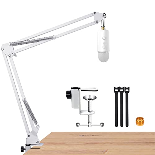 For Blue Yeti White Boom Arm, Mic White Desk Stand Compatible with Blue Yeti Nano Microphone, Blue Yeti x Mic White Arm Stand Perfect for Podcasts, Gaming, Recording. - White Boom Arm