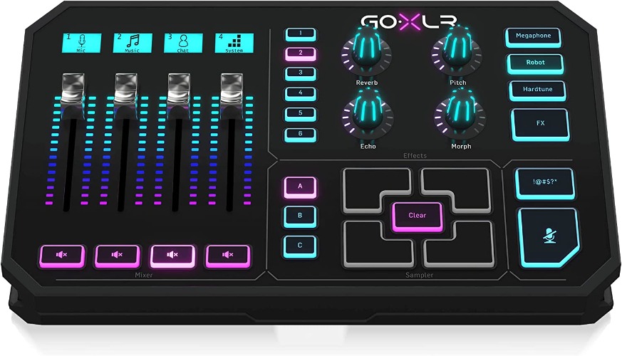 TC Helicon GoXLR Revolutionary Online Broadcaster Platform with 4-Channel Mixer, Motorized Faders, Sound Board and Vocal Effects, Officially Supported on Windows - GoXLR