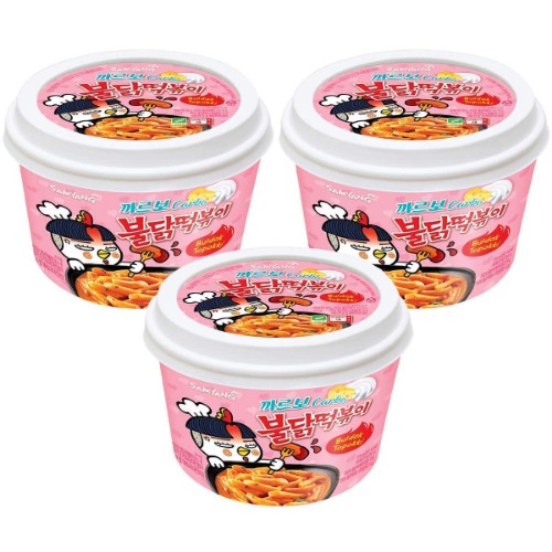 [Samyang] Carbo Bulldark Spicy Chicken Roasted Tteokbokki (Pack of 3) / Korean food/Korean Tteokbokki/Spicy Tteokbokki (overseas direct shipment) - Spicy Chicken 6.52 Ounce (Pack of 3)