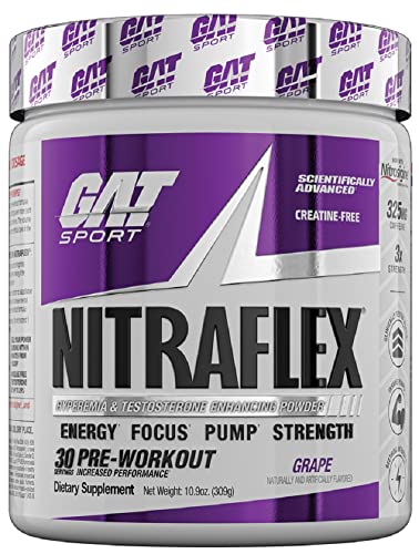 GAT SPORT, Nitraflex Pre-Workout Powder (Grape, 30 Servings)