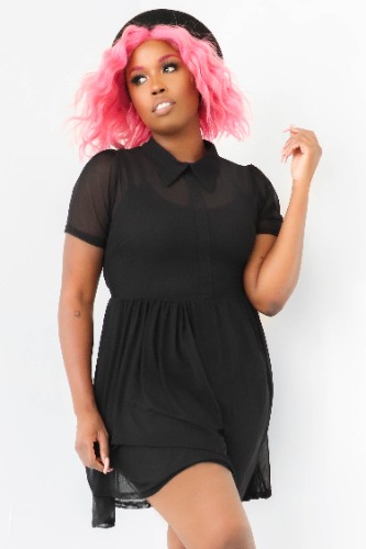 Courtney Mesh Babydoll Dress | M