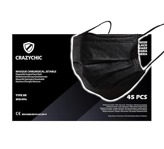 CRAZYCHIC - Masque NOIR Type IIR - Noir x45