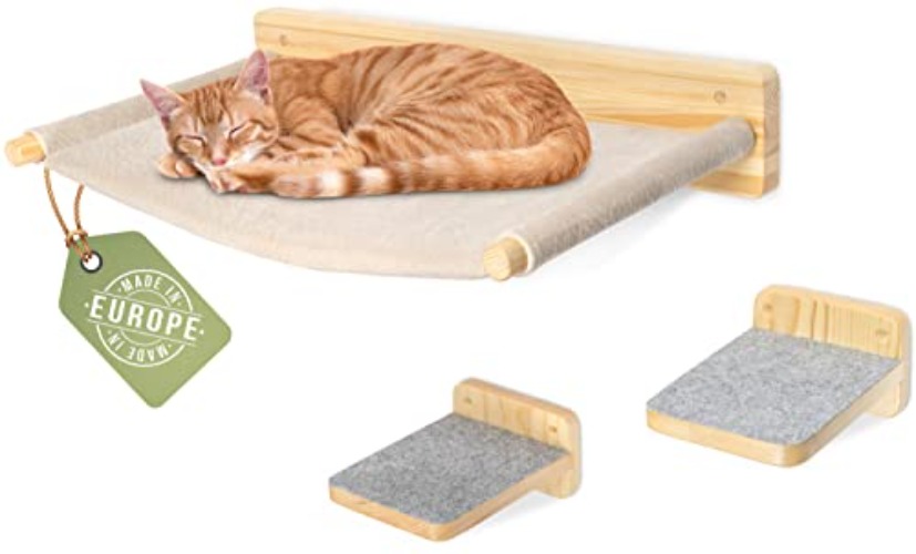 WOOWOOD® Kletterwand Katzen inkl. 2X Katzenstufen