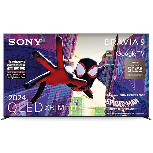 Sony BRAVIA 9 QLED (XR l Mini LED), K75XR90, 75 Inch 4K HDR Google Smart TV (2024) | Gaming Features for PlayStation 5, IMAX Enhanced, Dolby Vision Atmos, Chromecast, AirPlay, 120Hz, 5 Year Warranty - 75 Inch - BRAVIA 9