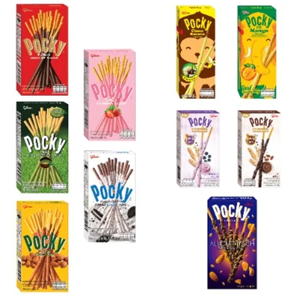 Pocky Chocolate Biscuit Sticks Set of 10 Flavour Variety Pack (Pack of 10)