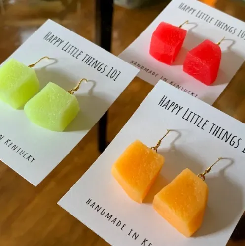 Cantaloupe Chunk Earrings